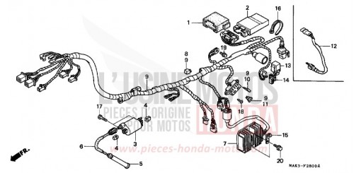 FAISCEAU DES FILS/ BOBINE D'ALLUMAGE FX650Y de 2000